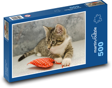 Kot - serce, miłość Puzzle 500 elementów - 46x30 cm