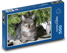 Boże Narodzenie - kot Puzzle 500 elementów - 46x30 cm