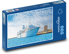Loď - přístav Puzzle 500 dílků - 46 x 30 cm