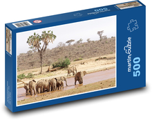 Elefantenherde Puzzle 500 Teile - 46 x 30 cm