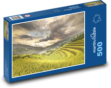 Vietnam - ryža, terasy Puzzle 500 dielikov - 46 x 30 cm