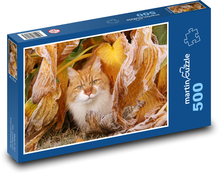 Kot - zwierzę domowe, jesień Puzzle 500 elementów - 46x30 cm