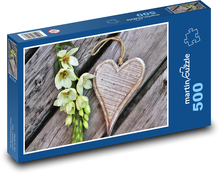 Heart - white flower Puzzle of 500 pieces - 46 x 30 cm