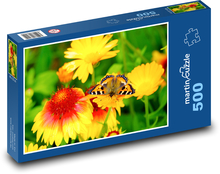 Motýl - květiny Puzzle 500 - 46x30 cm