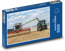 Kombajn a traktor - sklizeň Puzzle 500 dílků - 46 x 30 cm