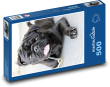 Čierny mops - pes Puzzle 500 dielikov - 46 x 30 cm