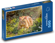 Rostige Katze im Gras Puzzle 500 Teile - 46 x 30 cm
