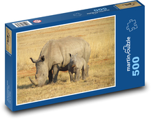 Nosorožec - Africká republika Puzzle 500 dielikov - 46 x 30 cm 