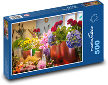 Kwiaty - róże, kwiaciarnia Puzzle 500 elementów - 46x30 cm