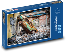 Autowrack in Trümmern Puzzle 500 Teile - 46 x 30 cm