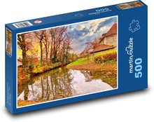 Rzeka i magiczna jesień Puzzle 500 elementów - 46x30 cm