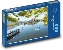 Lonely swan on the lake Puzzle of 500 pieces - 46 x 30 cm