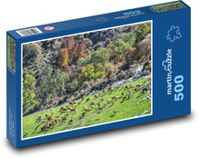 Weidekühe in der Berglandschaft Puzzle 500 Teile - 46 x 30 cm