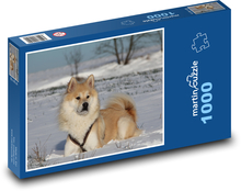 Snow buddy, akita inu Puzzle 1000 pieces - 60 x 46 cm 