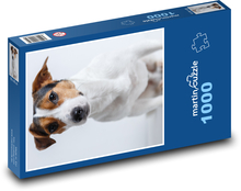 Zvedavý pes s čiernohnedou hlavou Puzzle 1000 dielikov - 60 x 46 cm 