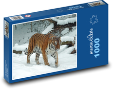 Sibírsky tiger v snehu Puzzle 1000 dielikov - 60 x 46 cm 