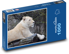 Elegancka biała lwica Puzzle 1000 elementów - 60x46 cm