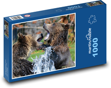 Grizzlybär spielt im Wasser Puzzle 1000 Teile - 60 x 46 cm