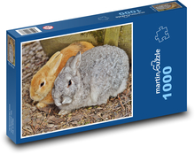 Šedý a hrdzavý králik Puzzle 1000 dielikov - 60 x 46 cm 