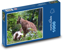 Luchs spielt im Wald Puzzle 1000 Teile - 60 x 46 cm