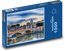 Rome, bridge and river at sunset Puzzle 1000 pieces - 60 x 46 cm 