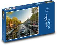Łódź płynie przez Amsterdam Puzzle 1000 elementów - 60x46 cm