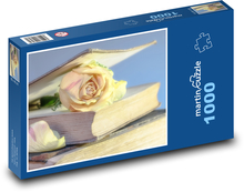 White Rose with Book Puzzle 1000 pieces - 60 x 46 cm 