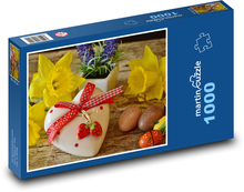 Srdce - žlté narcisky Puzzle 1000 dielikov - 60 x 46 cm 