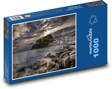 Wioska rybacka - Parga, Grecja Puzzle 1000 elementów - 60x46 cm