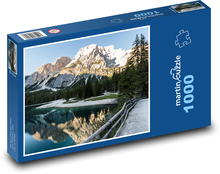 Zasněžené Dolomity - jezero Bergsee Puzzle 1000 dílků - 60 x 46 cm