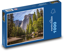 Hory nad riekou Puzzle 1000 dielikov - 60 x 46 cm 