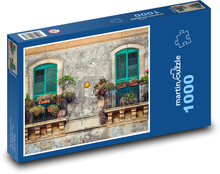 Itálie, Benátky, balkon Puzzle 1000 dílků - 60 x 46 cm