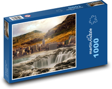 Fantasy city by the waterfall Puzzle 1000 pieces - 60 x 46 cm 