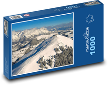 Schneebedeckte Gipfel der Alpen Puzzle 1000 Teile - 60 x 46 cm
