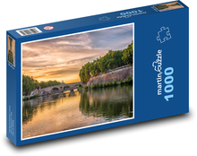 Kamienny most nad rzeką - Rzym, Włochy Puzzle 1000 elementów - 60x46 cm