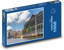 Statki wycieczkowe w Amsterdamie Puzzle 1000 elementów - 60x46 cm