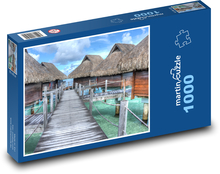 Domy vo vode - Bora Bora Puzzle 1000 dielikov - 60 x 46 cm 