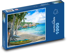 Palmy na plaży Bora Bora Puzzle 1000 elementów - 60x46 cm