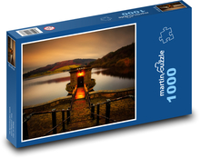 Wschód słońca nad tamą Puzzle 1000 elementów - 60x46 cm