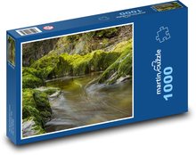Mit Moos bewachsene Felsen Puzzle 1000 Teile - 60 x 46 cm