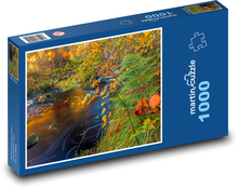 Przyroda, jesień, potok Puzzle 1000 elementów - 60x46 cm