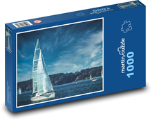 Plachetnica na jazere Puzzle 1000 dielikov - 60 x 46 cm 
