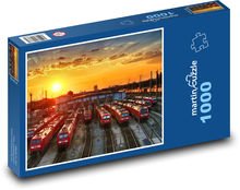 Vlaky, nádraží, depo Puzzle 1000 dílků - 60 x 46 cm