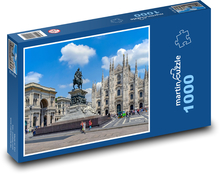 Milan, Duomo and Square Puzzle 1000 pieces - 60 x 46 cm 