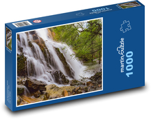 Vodopád klouzající po kamenech Puzzle 1000 dílků - 60 x 46 cm