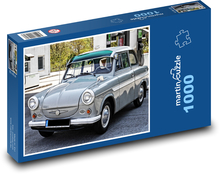 Altes Auto an der Pumpe Puzzle 1000 Teile - 60 x 46 cm