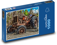 Starý rezavý traktor, venkov Puzzle 1000 dílků - 60 x 46 cm