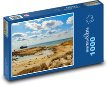 Wybrzeże z łodzią Puzzle 1000 elementów - 60x46 cm