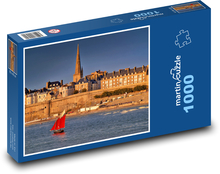 Pobrežie Saint-Malo, Francúzsko Puzzle 1000 dielikov - 60 x 46 cm 