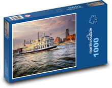 Kolesový parník Puzzle 1000 dílků - 60 x 46 cm